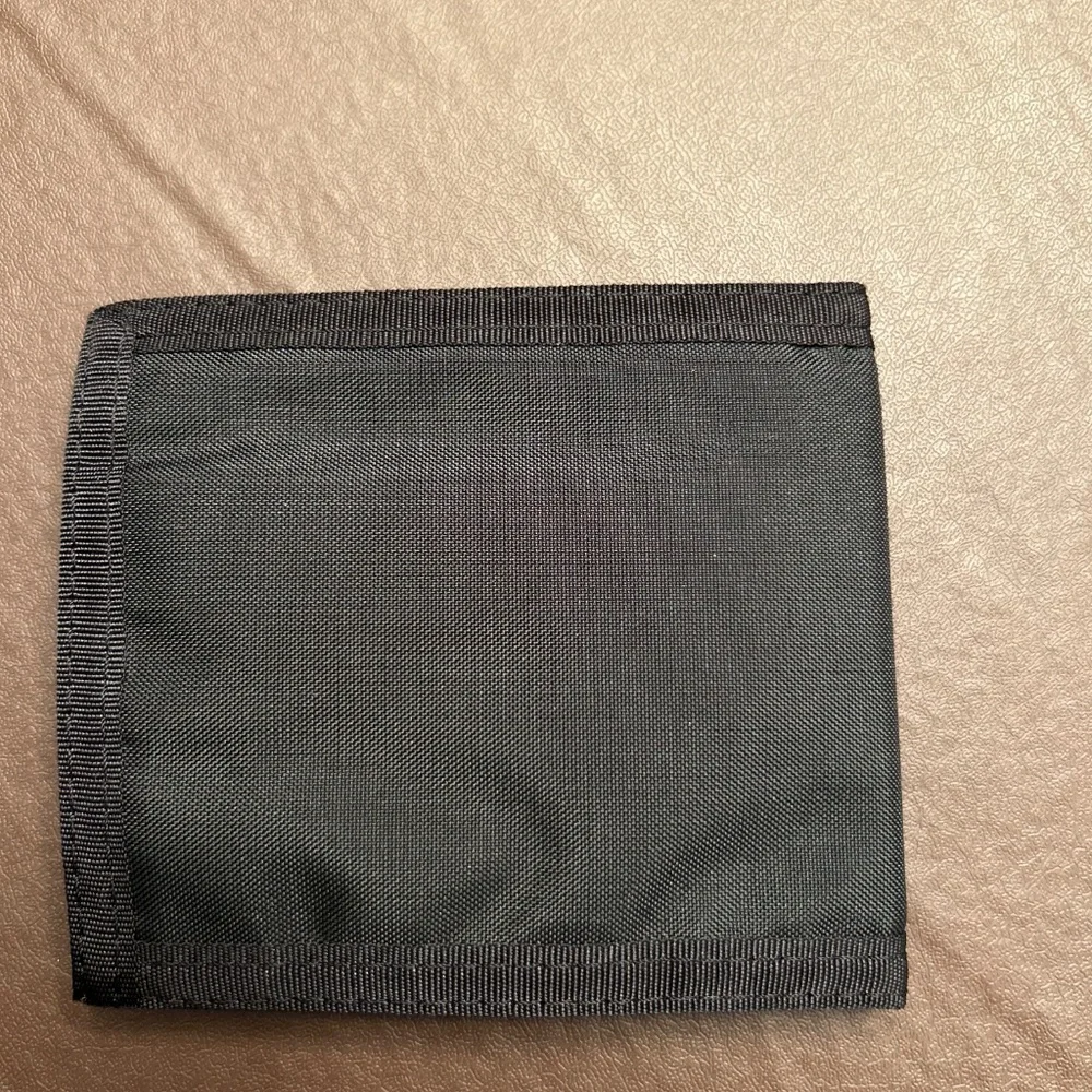 Vintage adidas spell out black Velcro wallet. Euc